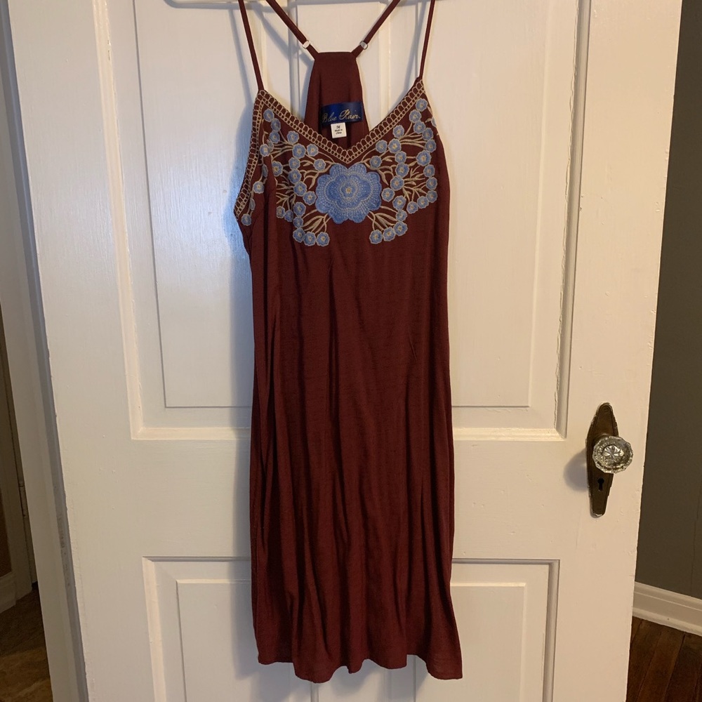 Francesca’s Blue Rain embroider dress, size medium